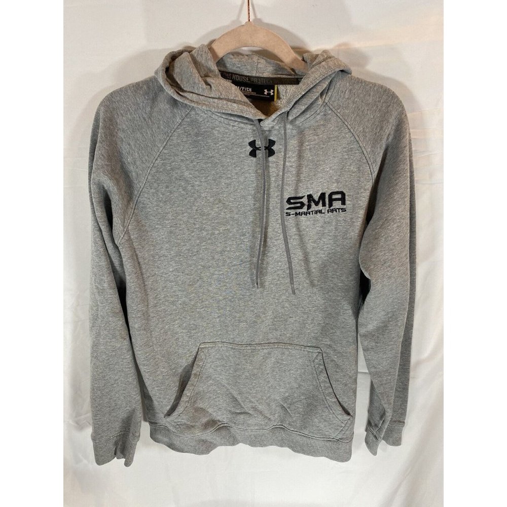 Under Armor Shirt Boys‎ Small Gray Pullover S-Martial Arts Hooded Sweatshirt.